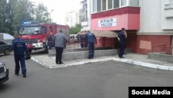 Взрыв растяжки в одном из отделений милиции во Львове