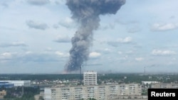 Предыдущий взрыв (на снимке) произошел на заводе в Дзержинске 1 июня 2019 года