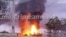 Пожар на нефтебазе в поселке Гвардейское Симферопольского района после удара беспилотника, 17 октября 2025 года
