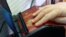 UKRAINE – Scanning a Russian passport for border control at the Ukrainian border