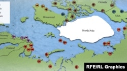 Карта российских арктических баз