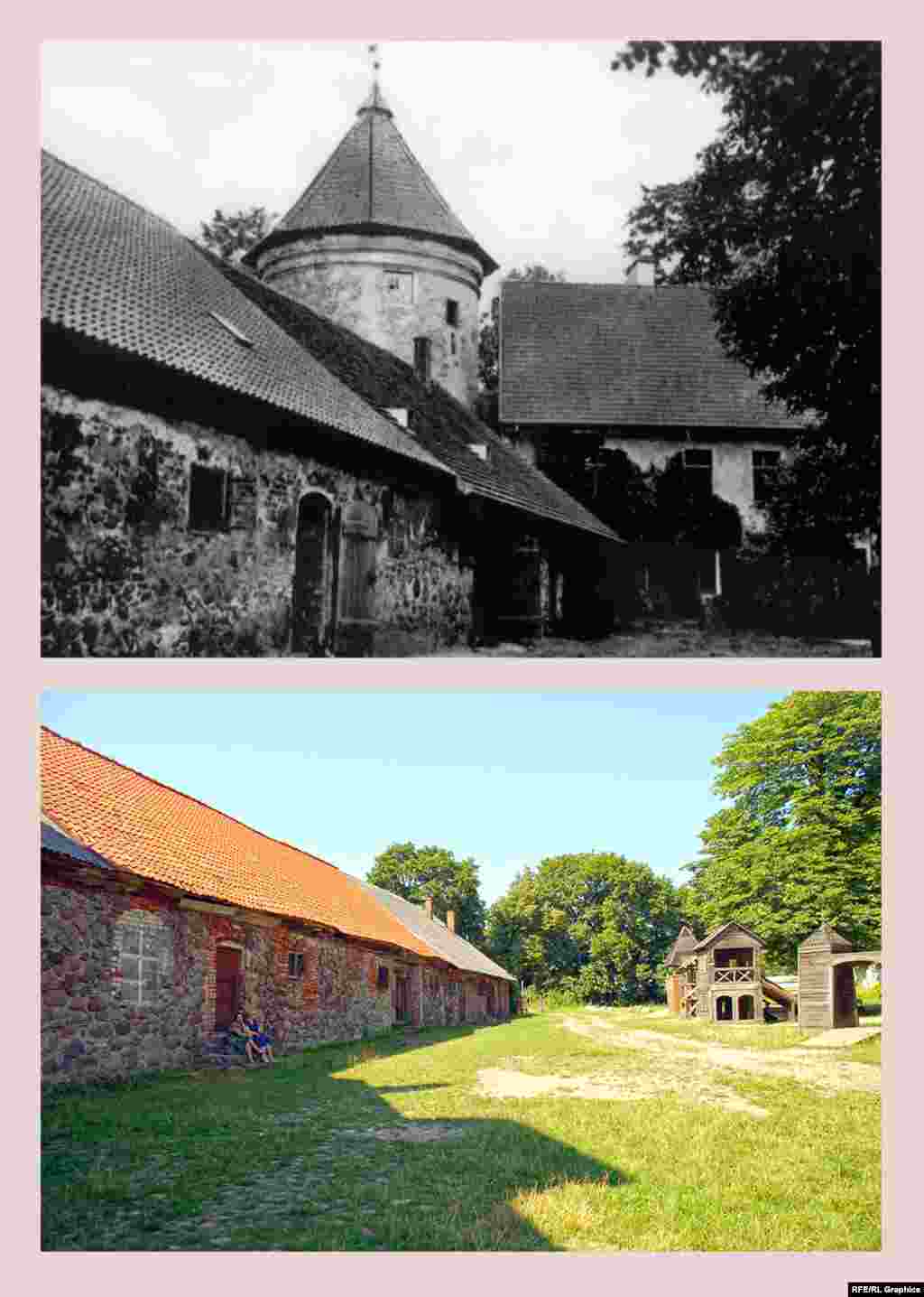 Черняховск (ранее – Инстербург), замок Инстербург Основан в 1336. В XVIII—XIX веках в замке располагались придворный суд, склад военного фуража и продовольствия, лазарет (во время кампании Наполеона), казарма улан. После Первой мировой войны в цитадели замка был устроен музей краеведения Инстербургского общества древностей, а форбург находился в ведении земельного суда. В 1945 году замок подвергся штурму и пострадал от пожара. После войны в сохранившихся постройках разместилась воинская часть. Предположительно в 1949 году цитадель замка была уничтожена пожаром (остались только внешние стены). Тогда же началась разборка на кирпич зданий форбурга (материалы вывозились в Литву для восстановления разрушенных там зданий). В начале 1950-х годов территория замка была передана ремонтно-строительному управлению, которое позднее взорвало башню, мешавшую проезду грузовиков.