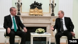 Президент Турции Реджеп Эрдоган встречается с Владимиром Путиным 23 сентября 2015 года