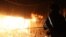 Ukraine -- Fire after Russian strike in Nizhyn, Chernihiv region, 16Oct2025