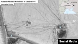 Предположительно российские ПВО в Дебальцево, воздушная съемка
