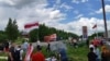Пикет у литовского пункта Мядининкай, 5 июня 2021 года