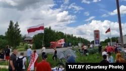 Пикет у литовского пункта Мядининкай, 5 июня 2021 года
