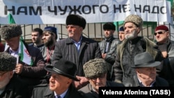 Протесты в Магасе в марте 2019 года