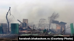 Пожар в Новокурске, Хакасия, апрель 2015 года