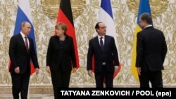 Участники встречи "Нормандской четверки" в Минске 12 февраля
